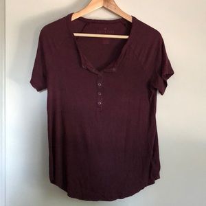 American Eagle soft & sexy purple Henley tee